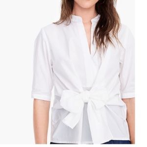 J. Crew Tie Waist Elbow Sleeve Blouse